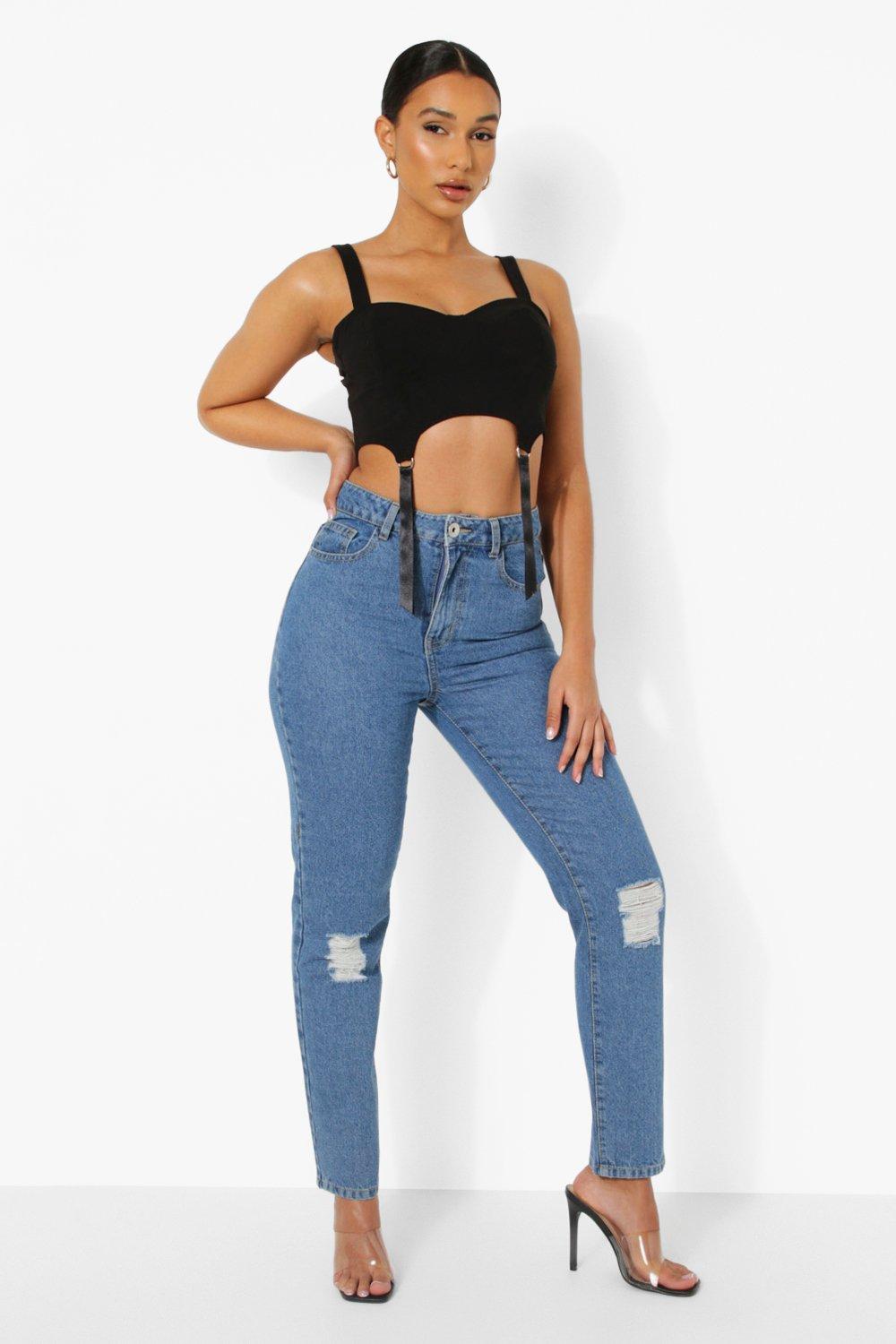 Mid rise distressed sales boyfriend jeans